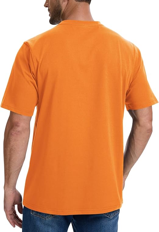 Men's Loose Fit Heavyweight Short-Sleeve Pocket Work T-Shirt (Regular&Tall)